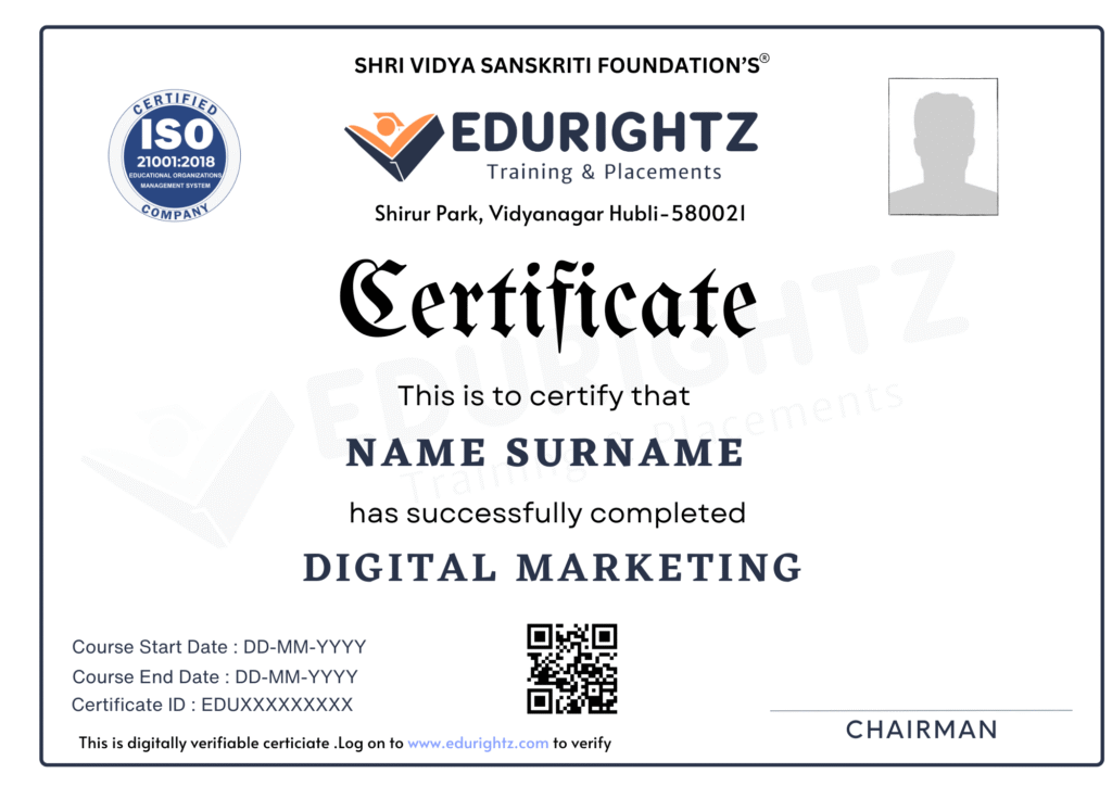 ISO certified training institute Hubli